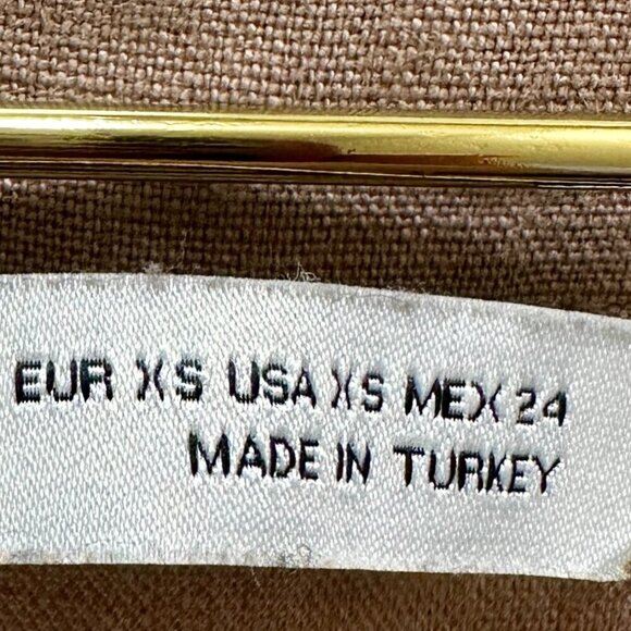 Zara 100% Linen Oversized Tunic Top Women's Size XS Brown Boho Feminine Gypsy - Picture 7 of 11